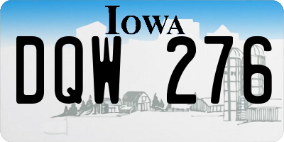 IA license plate DQW276