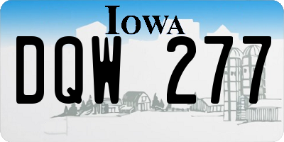 IA license plate DQW277