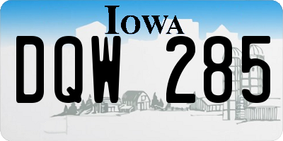 IA license plate DQW285
