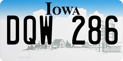 IA license plate DQW286