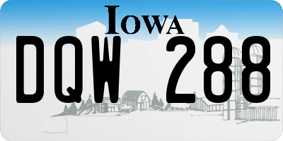 IA license plate DQW288