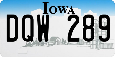 IA license plate DQW289