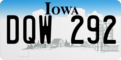 IA license plate DQW292