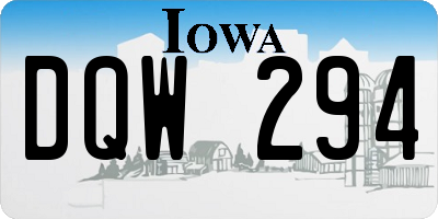 IA license plate DQW294