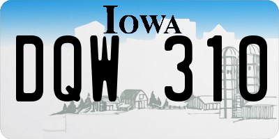 IA license plate DQW310