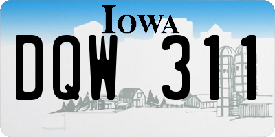 IA license plate DQW311