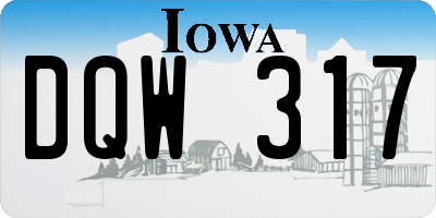 IA license plate DQW317