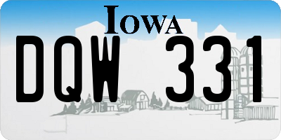 IA license plate DQW331