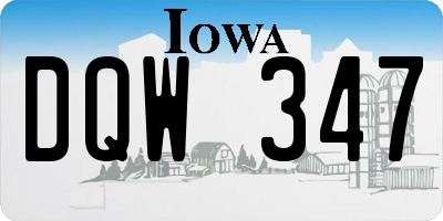 IA license plate DQW347