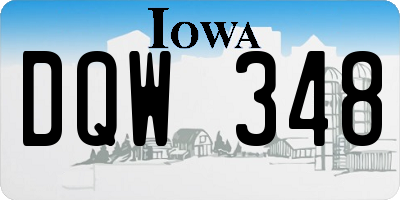 IA license plate DQW348