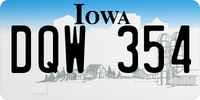 IA license plate DQW354