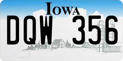 IA license plate DQW356