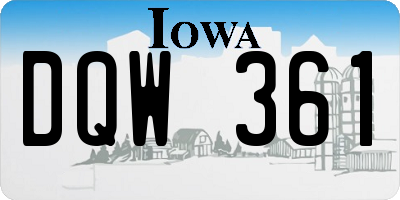 IA license plate DQW361