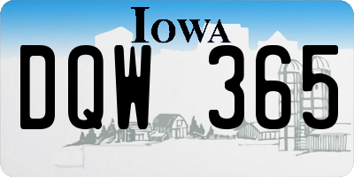 IA license plate DQW365