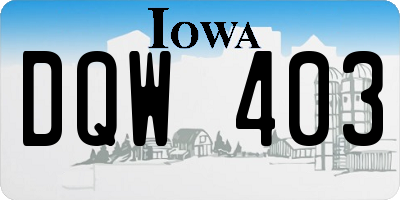 IA license plate DQW403