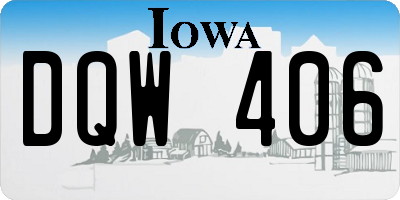 IA license plate DQW406