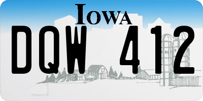 IA license plate DQW412