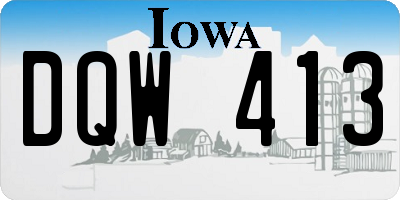 IA license plate DQW413