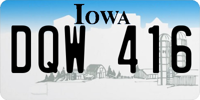 IA license plate DQW416