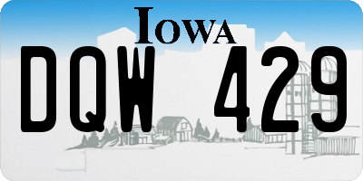 IA license plate DQW429