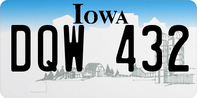 IA license plate DQW432
