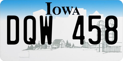 IA license plate DQW458