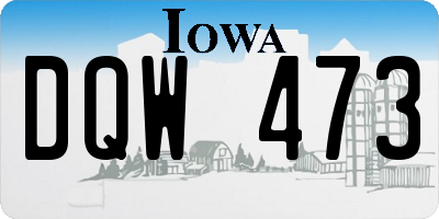 IA license plate DQW473