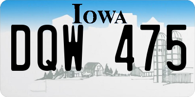 IA license plate DQW475