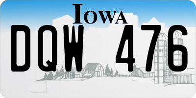 IA license plate DQW476