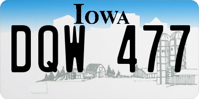 IA license plate DQW477