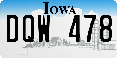 IA license plate DQW478
