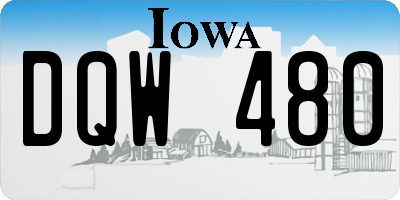 IA license plate DQW480