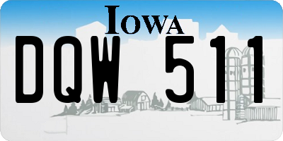 IA license plate DQW511