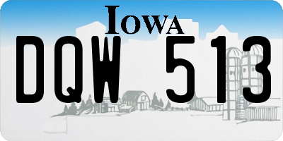 IA license plate DQW513