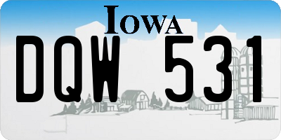 IA license plate DQW531