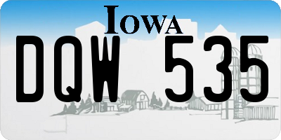 IA license plate DQW535