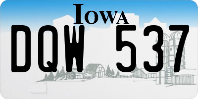IA license plate DQW537