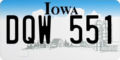 IA license plate DQW551