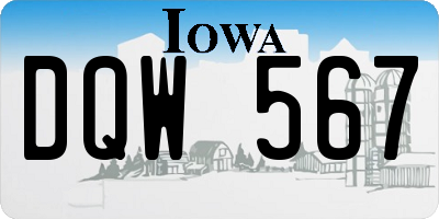 IA license plate DQW567