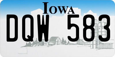 IA license plate DQW583