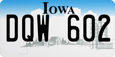 IA license plate DQW602