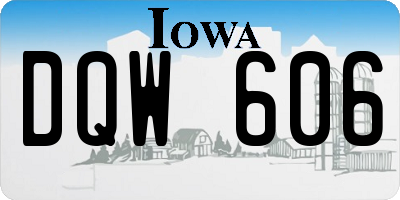 IA license plate DQW606
