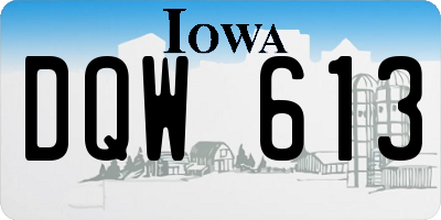 IA license plate DQW613