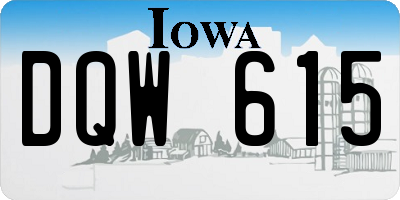IA license plate DQW615