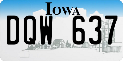 IA license plate DQW637