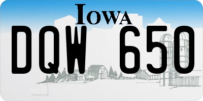 IA license plate DQW650