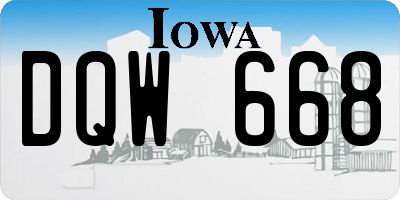 IA license plate DQW668