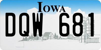 IA license plate DQW681
