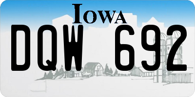 IA license plate DQW692
