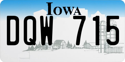 IA license plate DQW715